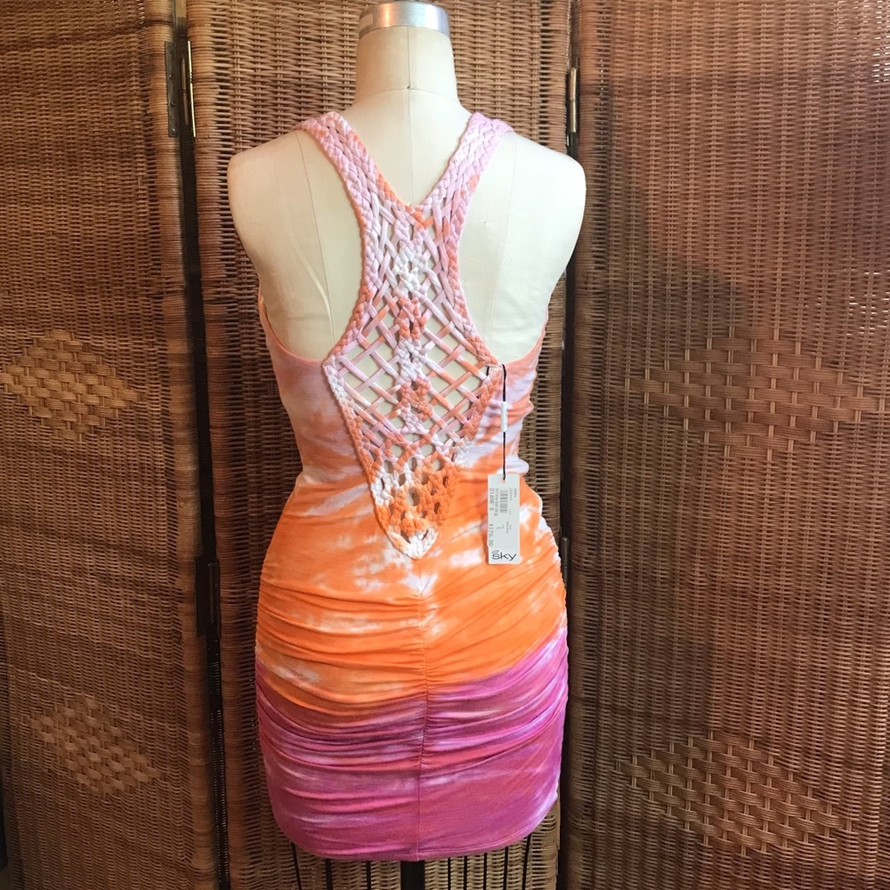 🦋 Tie dyed braided race back ruched mini dress 🦋